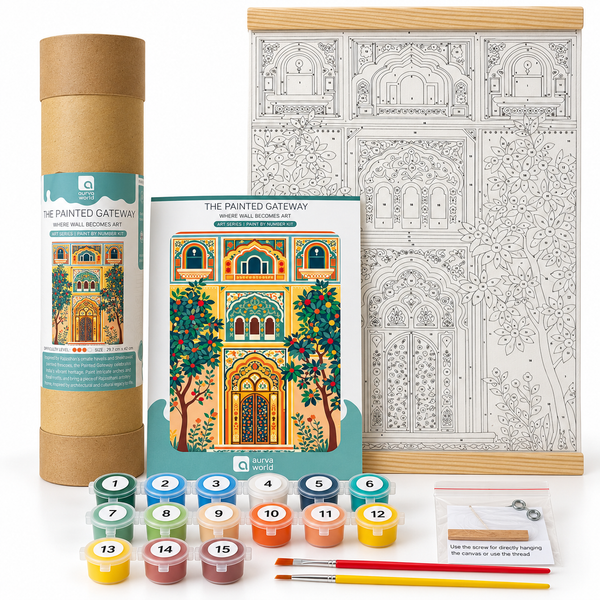 The Painted Gateway A3 paint by number kit by Aurva, view 2