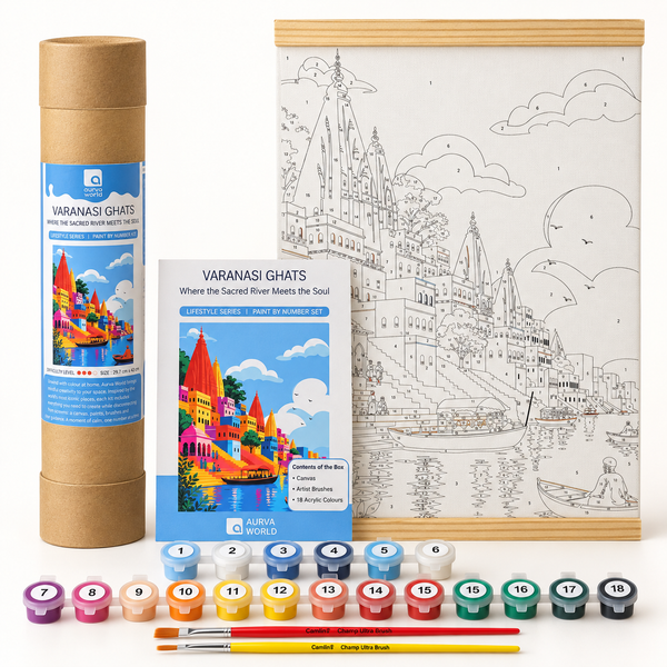 Varanasi Ghats A3 paint by number kit by Aurva, view 2