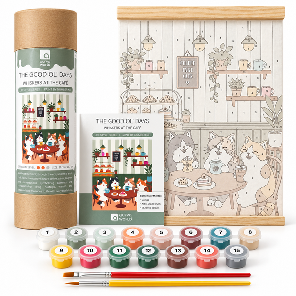 The Good Old Days A4 paint by number kit by Aurva, view 2