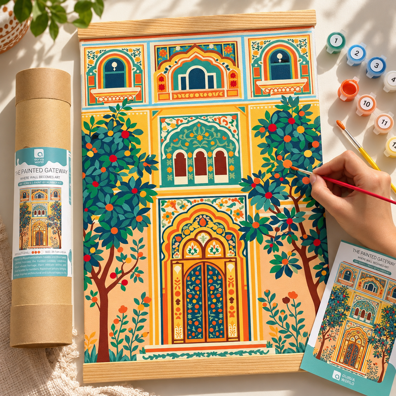 The Painted Gateway A3 paint by number kit by Aurva