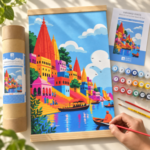 Varanasi Ghats A3 paint by number kit by Aurva