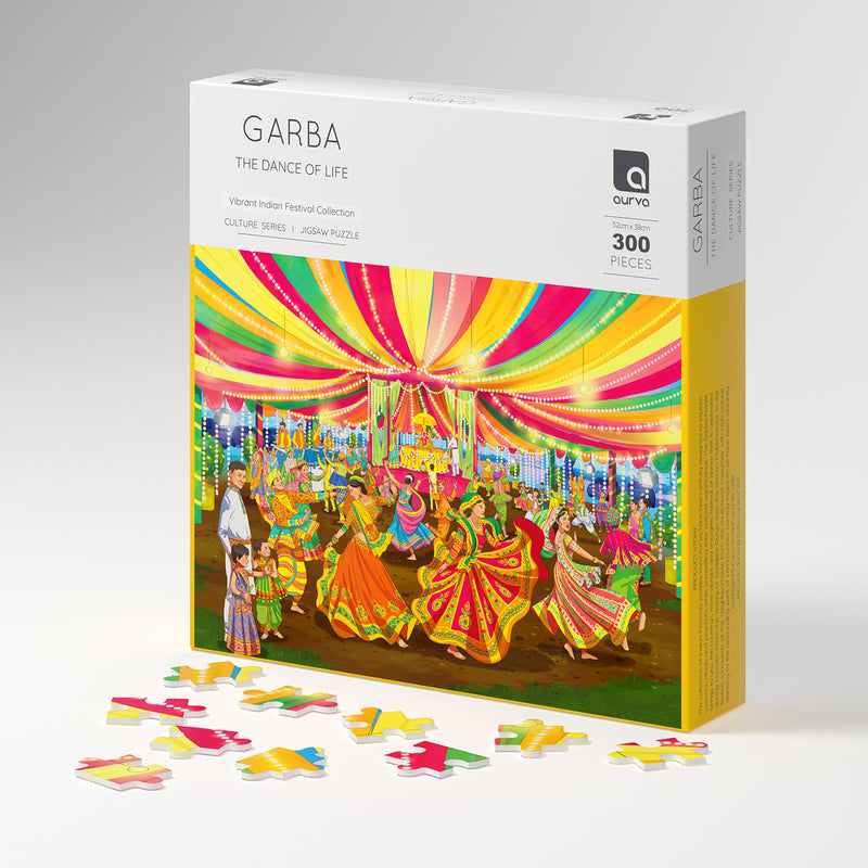 300 piece jigsaw puzzle, jigsaw puzzles for adults, Indian culture, Garba, Gujrat Festival Navaratri, aurva world, Birthday gift ideas, parents anniversary gift ideas, board game night, Best puzzles in India, Best Jigsaw puzzles in India, Things to do in Gujrat