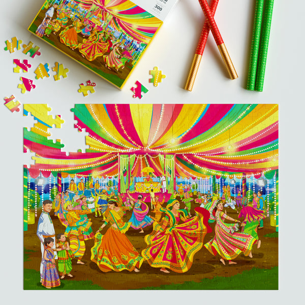 300 piece jigsaw puzzle, jigsaw puzzles for adults, Indian culture, Garba, Gujrat Festival Navaratri, aurva world, Birthday gift ideas, parents anniversary gift ideas, board game night, Best puzzles in India, Best Jigsaw puzzles in India, Things to do in Gujrat