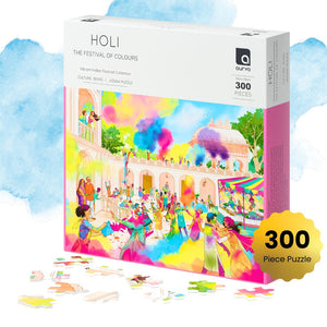 300 piece jigsaw puzzle, jigsaw puzzles for adults, Holi Festival, Indian culture,Holi, aurva world, Birthday gift ideas, parents anniversary gift ideas, board game night, Best puzzles in India, Best Jigsaw puzzles in India, Festival of colours