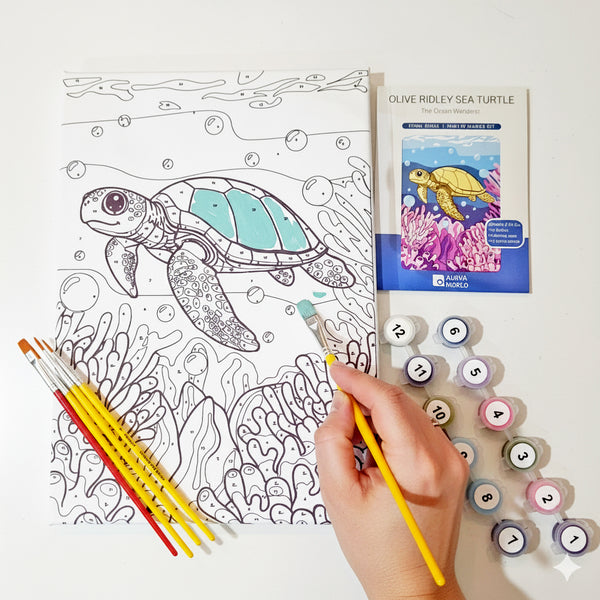 Olive Ridley Sea Turtle Paint by number kit