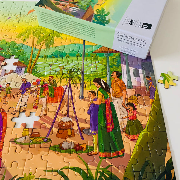 300 piece jigsaw puzzle, jigsaw puzzles for adults, Sankranti Festival, Indian culture, MakarSankranti, aurva world, Birthday gift ideas, parents anniversary gift ideas, board game night, Best puzzles in India, Best Jigsaw puzzles in India