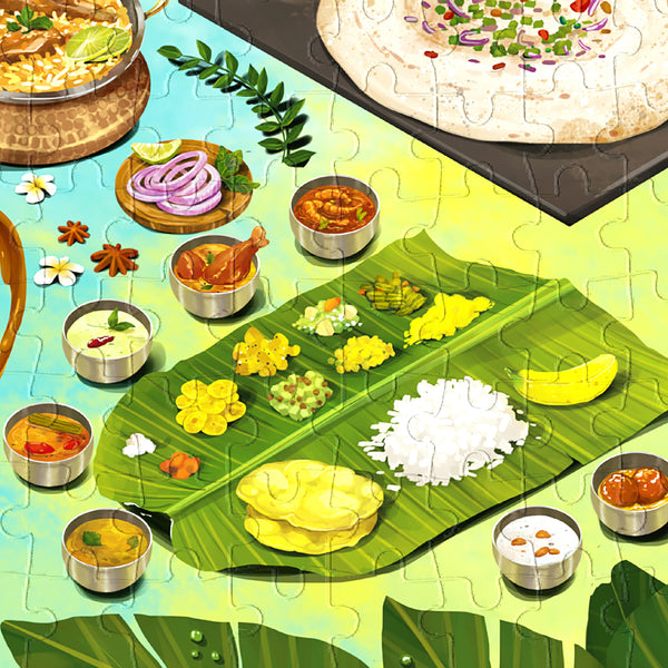 100 piece jigsaw puzzle, jigsaw puzzles for adults, South Indian Cuisine, South Indian meal,  Birthday gift ideas, parents anniversary gift ideas, board game night, Best puzzles in India, Best Jigsaw puzzles in India, educational toys for 5 year old kids, STEM learning toys, screen free activities