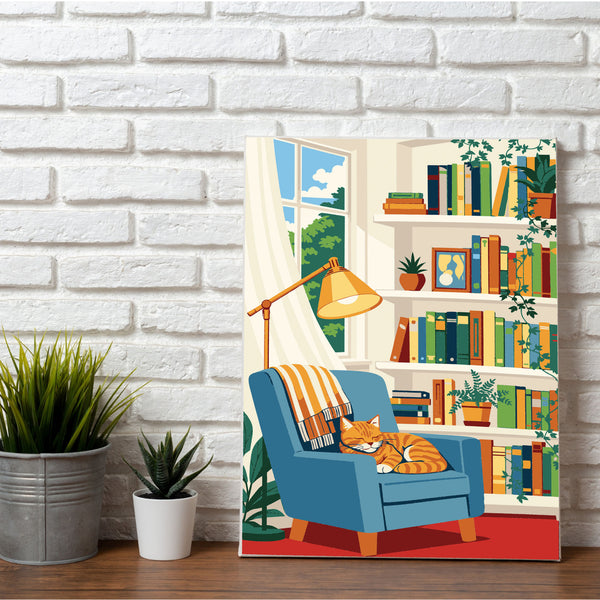 The Reading Nook A4 paint by number kit by Aurva, view 2
