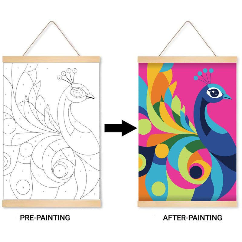 Indian Peacock | Paint by Number Kit- Kids series